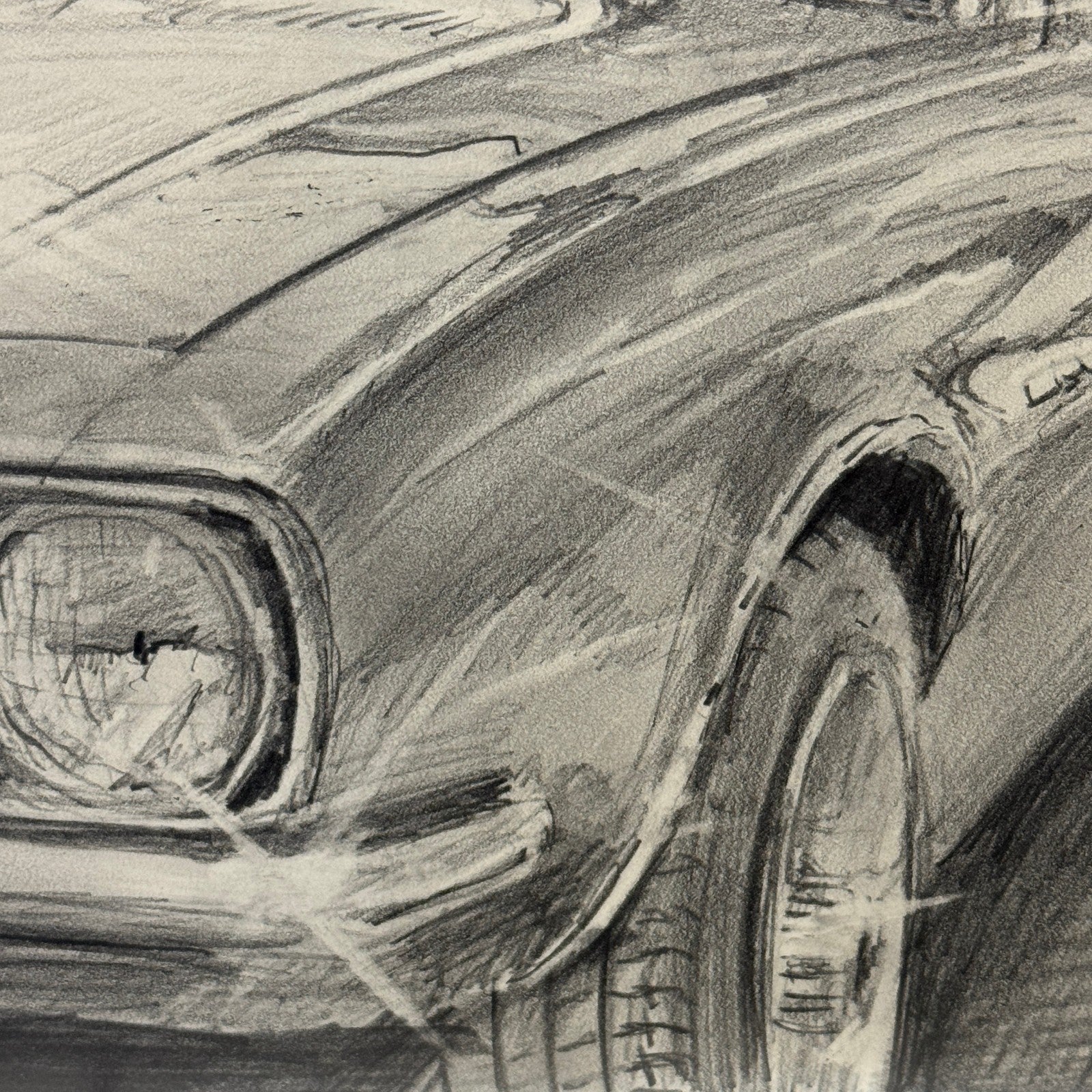 Chevrolet Camaro Muscle Car Illustration Drawing Sketch Original Art Signed