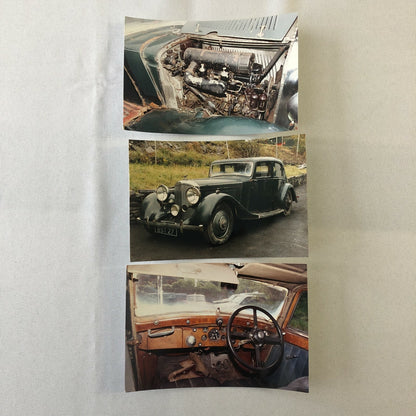 Vintage 1937 Bentley 4 1/4 Litre Park Ward Saloon Car Barn Find Photo Lot of 3