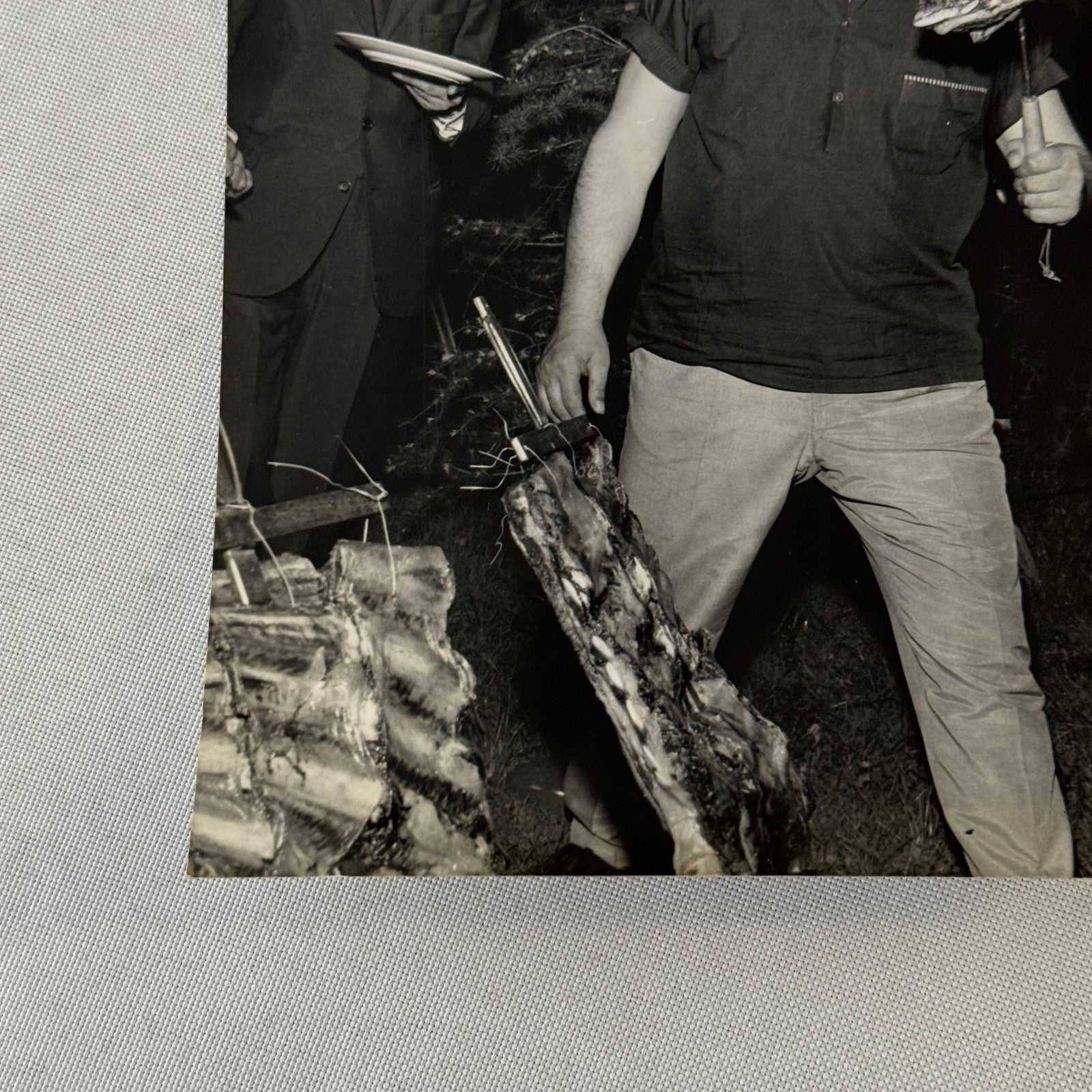 Juan Manuel Fangio Cooking Asado Italian Press Photo Photograph F1 Racing Driver