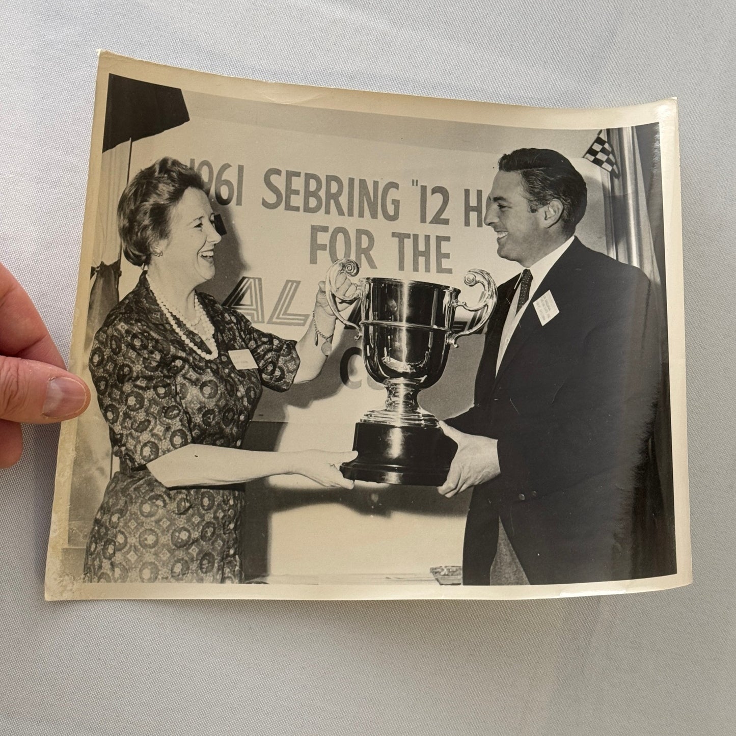 Vintage Racing Photo 1961 Sebring Race Trophy Alitalia Airlines