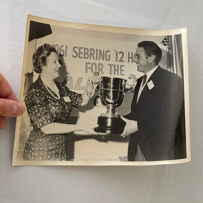 Vintage Racing Photo 1961 Sebring Race Trophy Alitalia Airlines