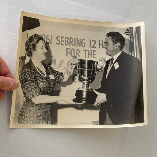 Vintage Racing Photo 1961 Sebring Race Trophy Alitalia Airlines