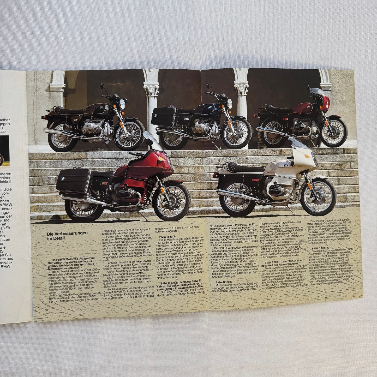 Vintage BMW Motorcycle Bike Brochure R100RS R100RT R100S R100T R80/7 GERMAN