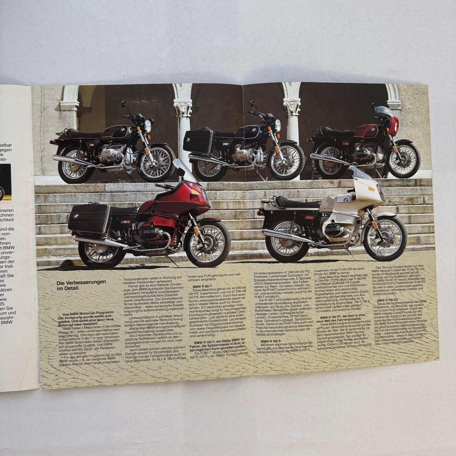 Vintage BMW Motorcycle Bike Brochure R100RS R100RT R100S R100T R80/7 GERMAN