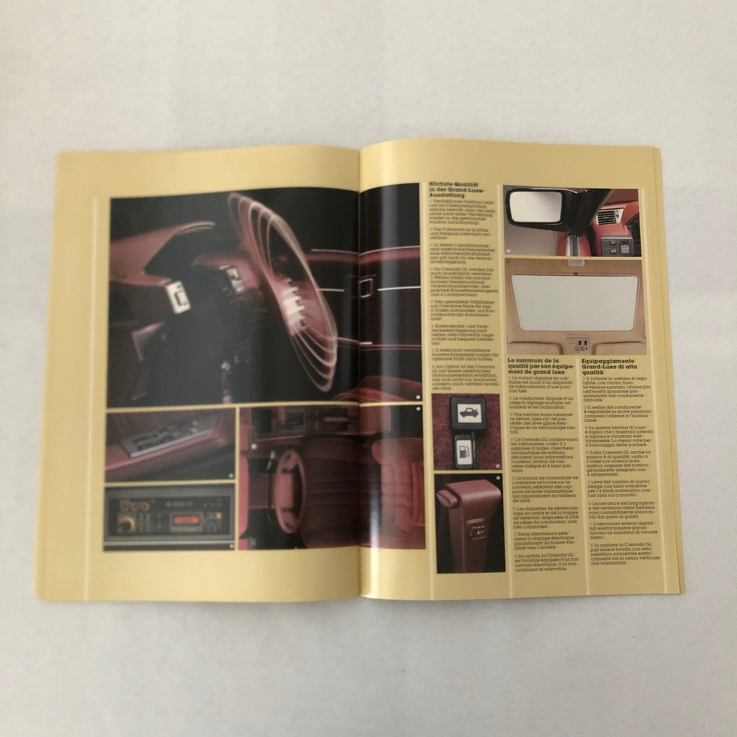 Toyota Cressida Car Sales Brochure Catalog Kombi Wagon German Italian French