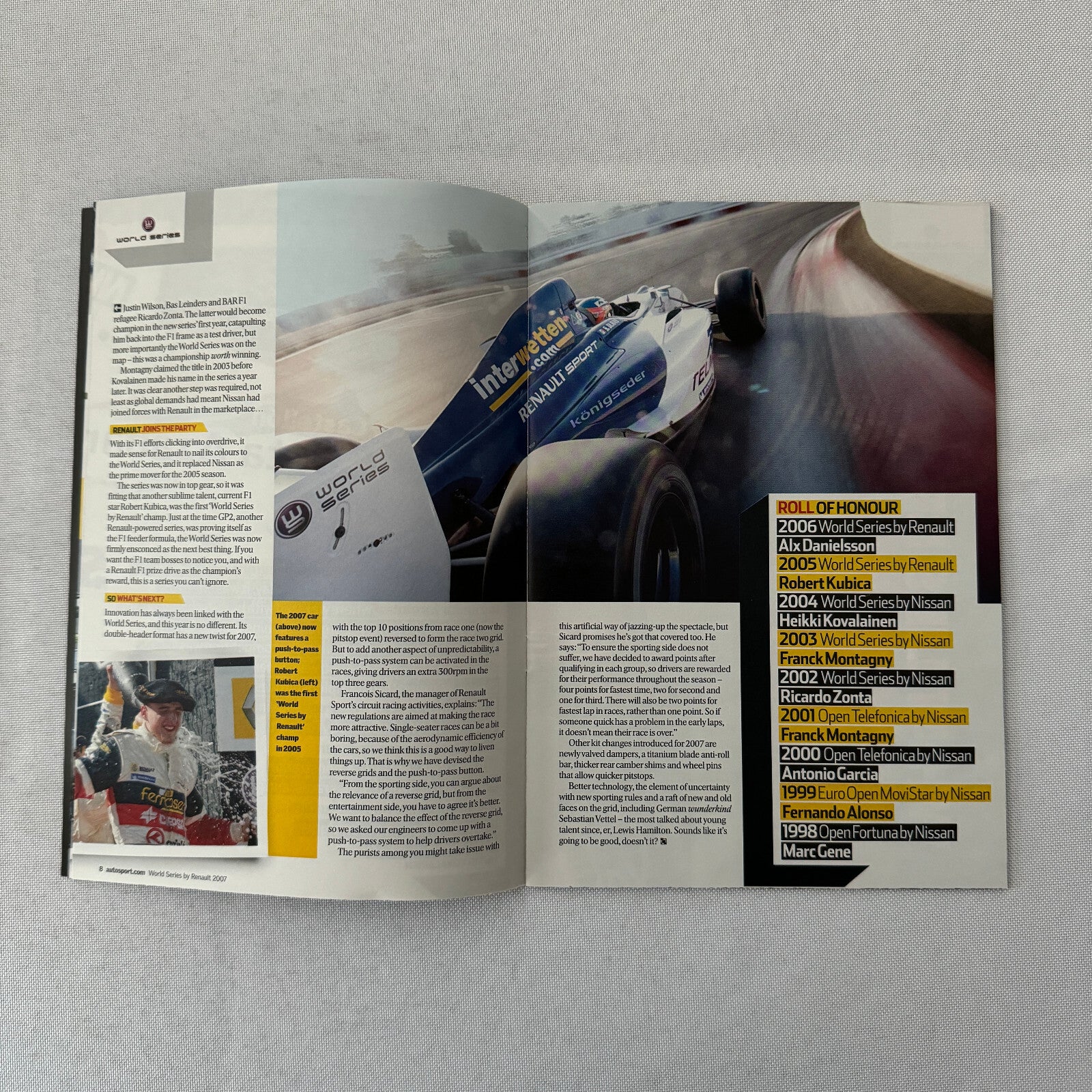 2007 Renault World Series Racing Guide Brochure Autosport