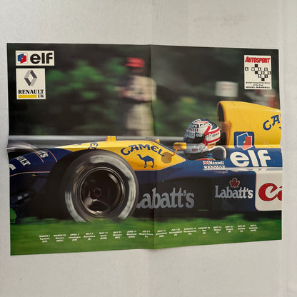 Nigel Mansell Renault ELF Formula One F1 Racing Poster