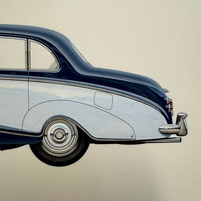 1958 Rolls Royce Silver Cloud Saloon Car Illustration Art Drawing Hand Drawn