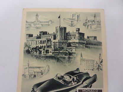 1955 Rallye XXV Monte Carlo Postcard with Stamp Monaco Post Card - Original 