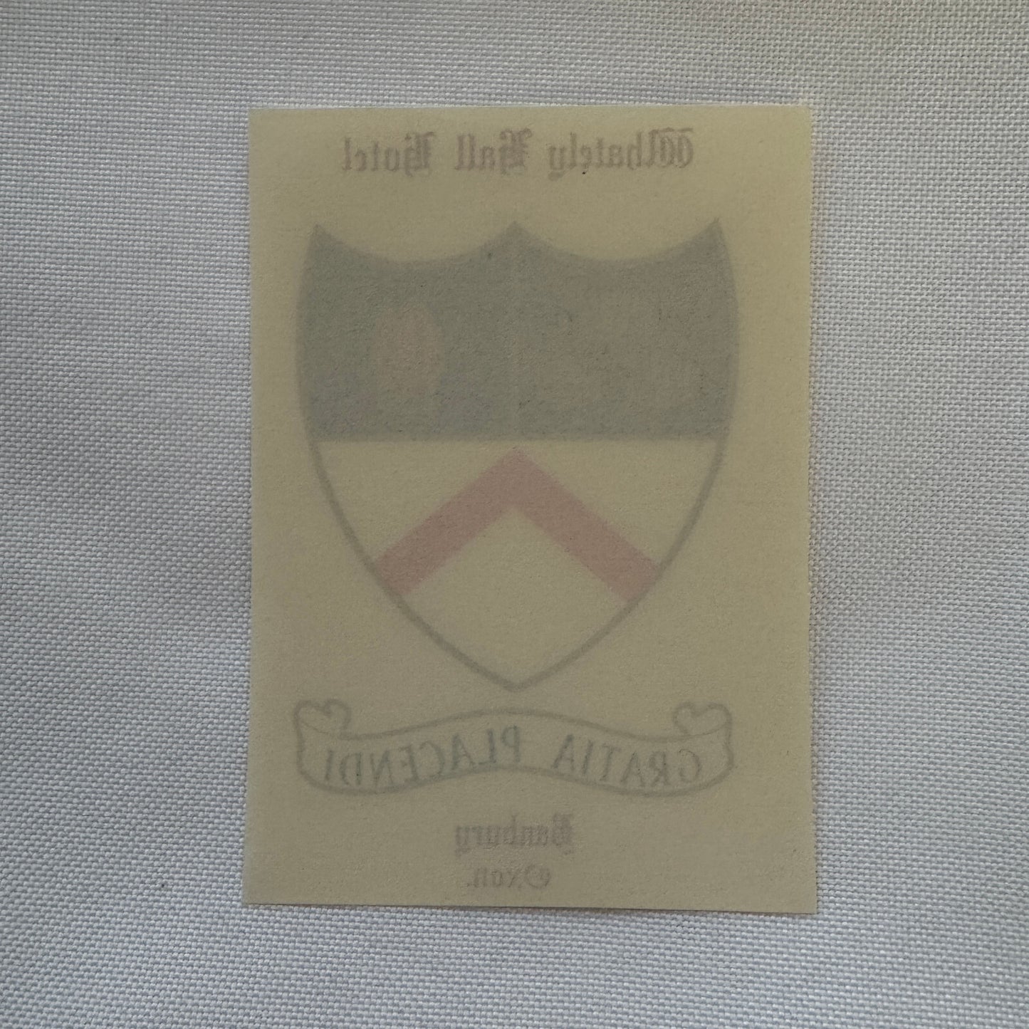 Vintage Whately Hall Hotel Banbury Oxon UK Luggage Label