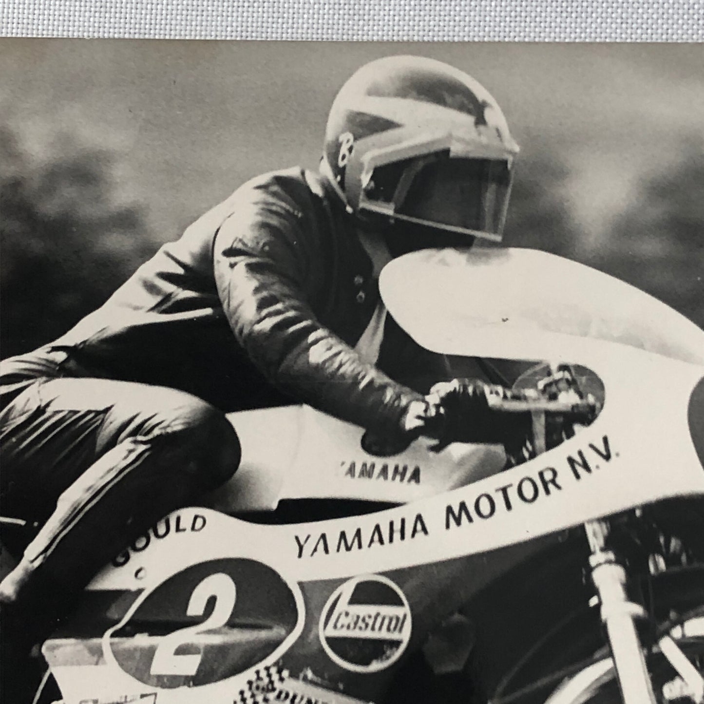 Vintage Motorcycle Racing Photo photograph Yamaha Race Bike Rider Rodney Gould