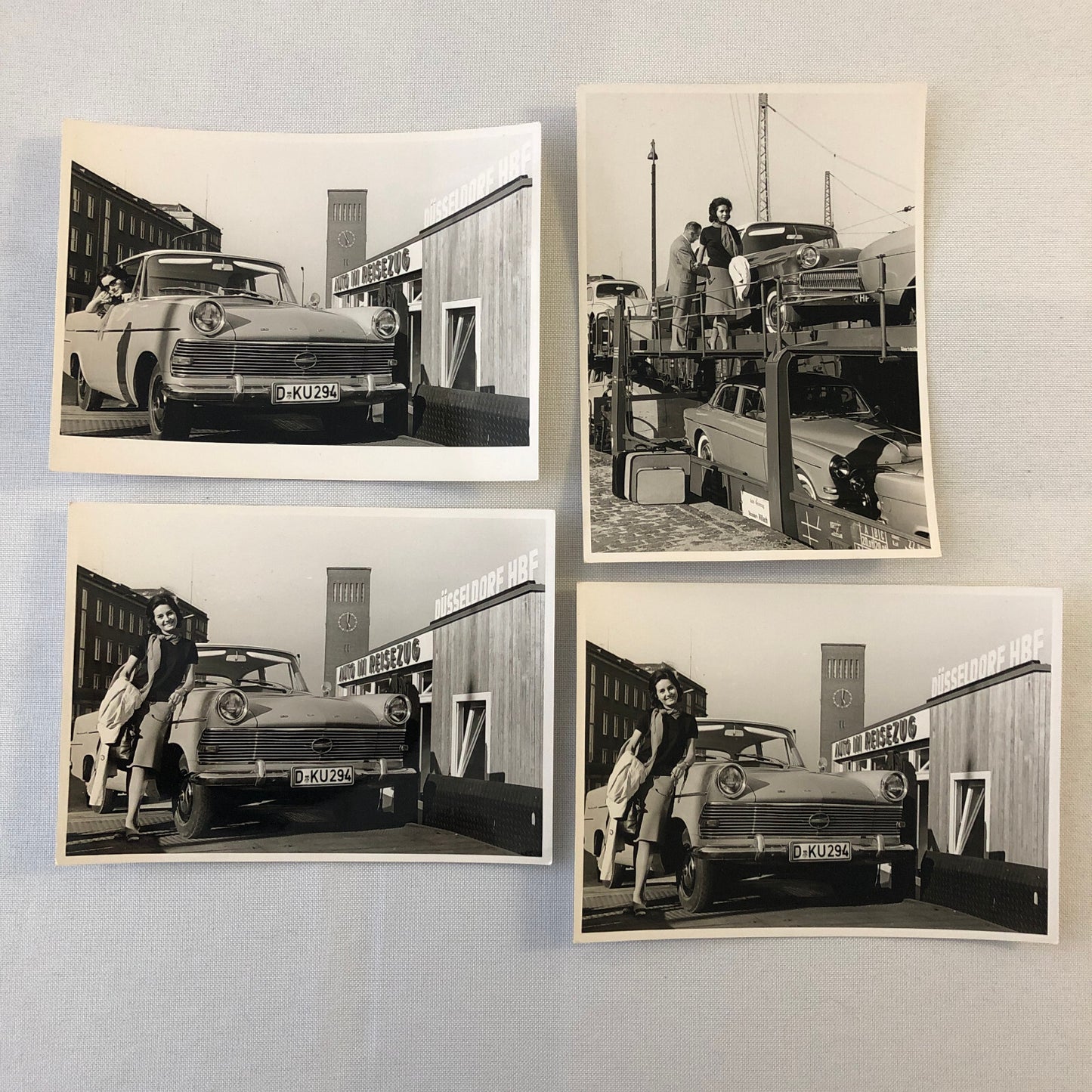 Vintage Photo Photograph Lot Woman with Opel Car - Tag AL22E1