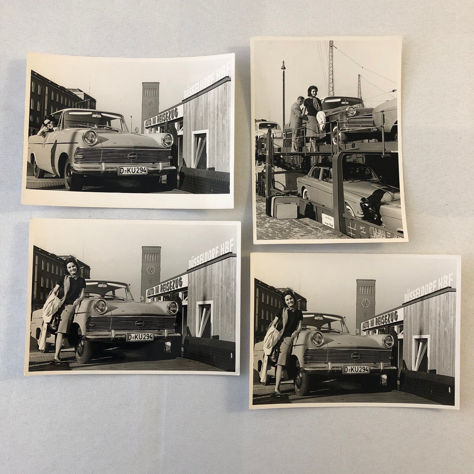 Vintage Photo Photograph Lot Woman with Opel Car - Tag AL22E1