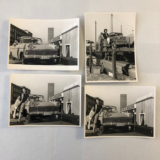 Vintage Photo Photograph Lot Woman with Opel Car - Tag AL22E1