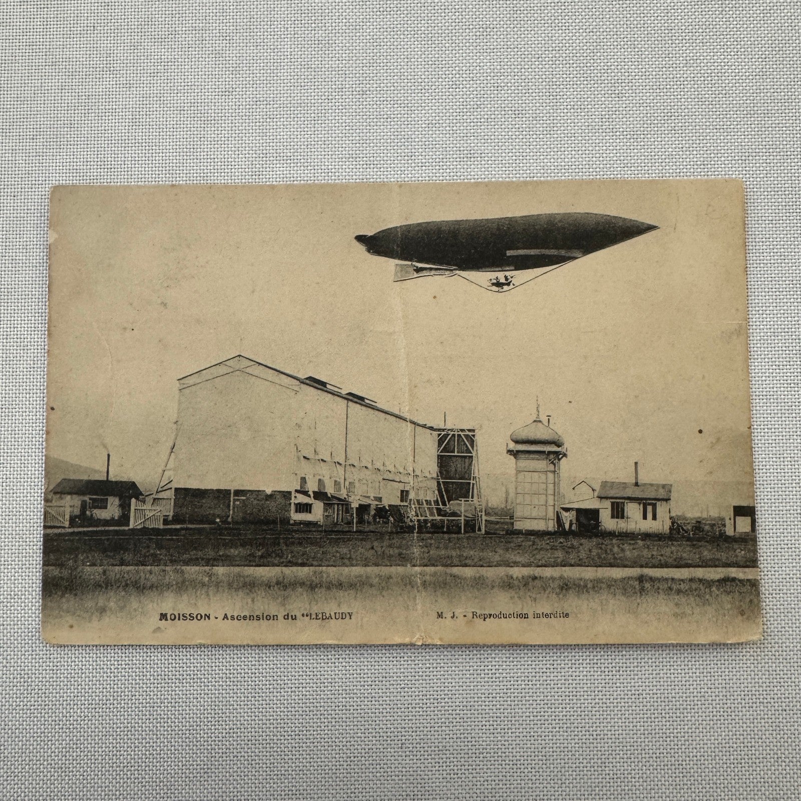 Vintage Zeppelin Airship Dirigible Postcard Post Card French Le Lebaudy