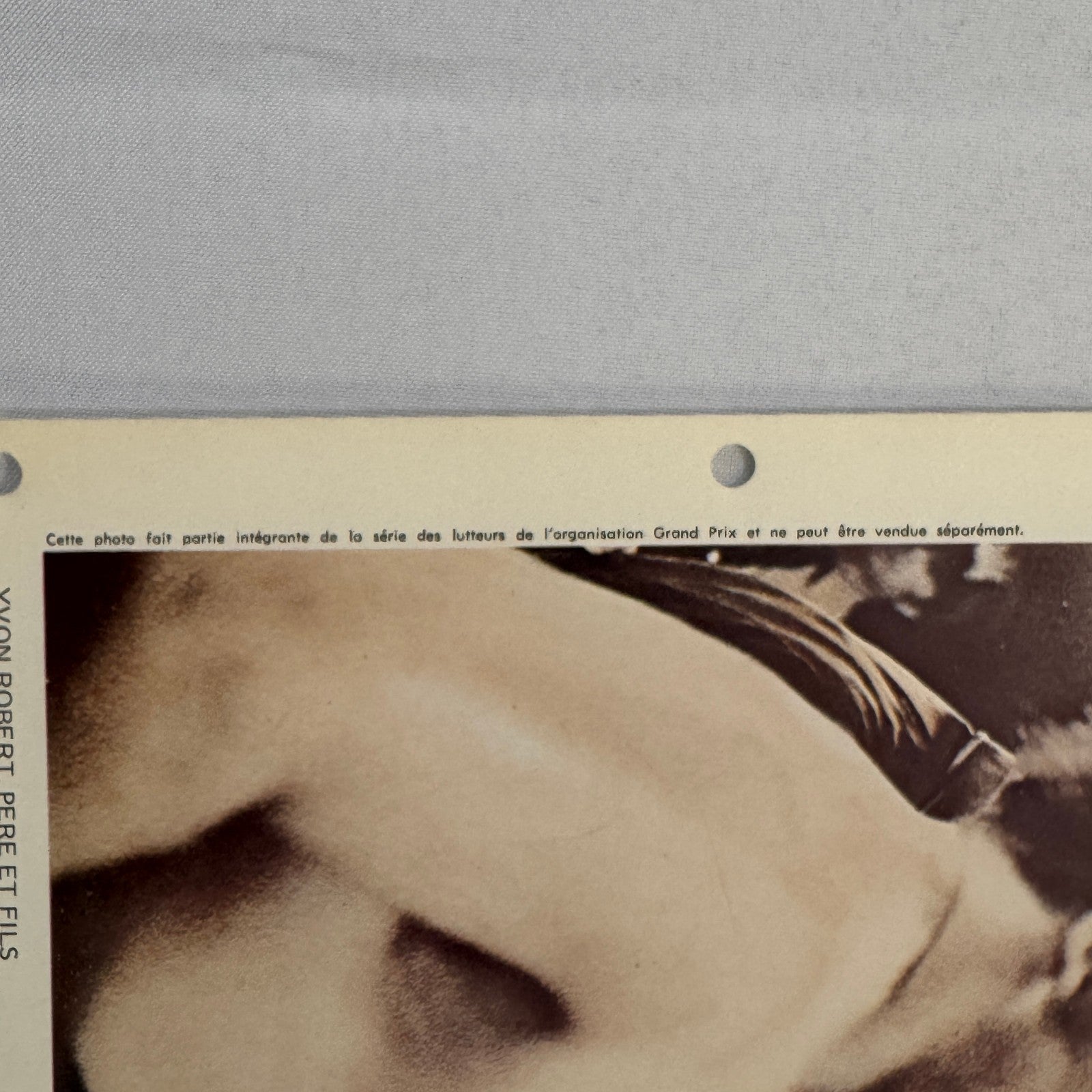 Vintage Wrestling Print Insert Yvon Robert Father and Son Quebec French 1973