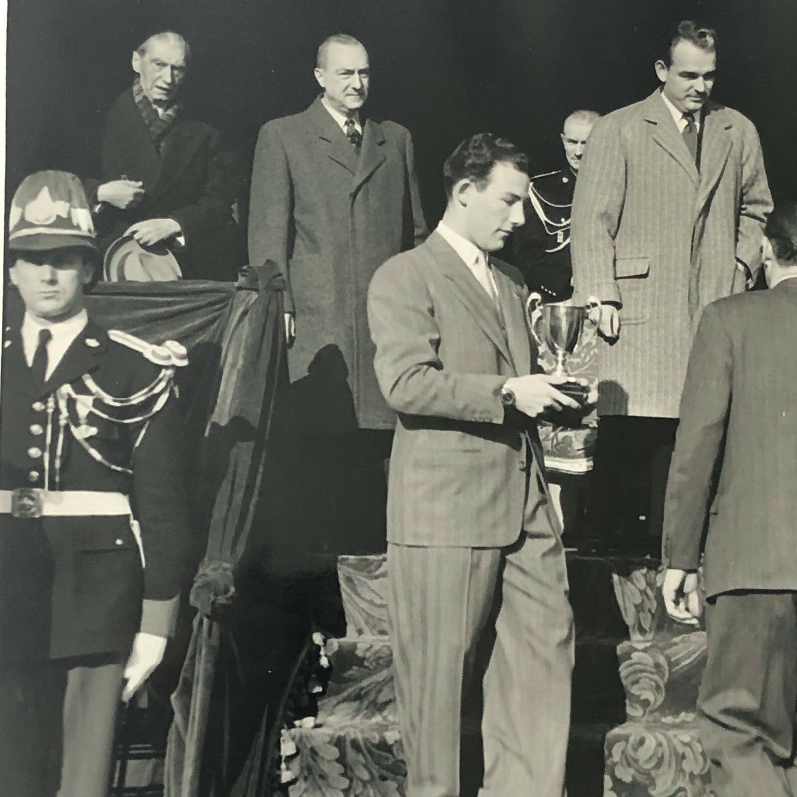 Vintage 1952 Rallye Monte Carlo Stirling Moss Award Ceremony Photo Photograph 