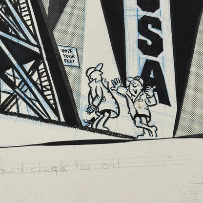 Apollo XI Space Mission Original Cartoon Art Illustration Sketch Art 1969 NASA