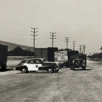 California Highway Inspection Station Vintage Photo Photograph 1947