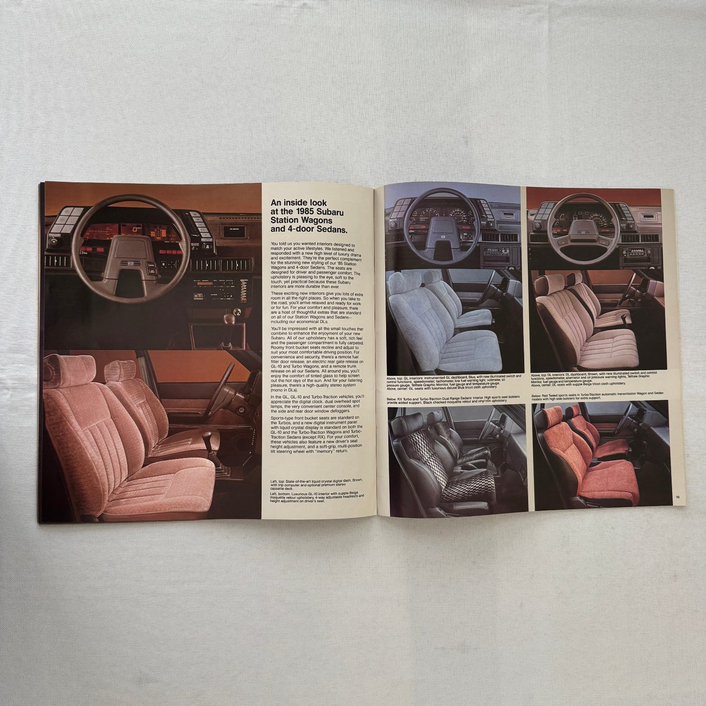 1985 Subaru Car Sales Brochure Catalog Advertising Turbo GL STD DL Wagon Brat +