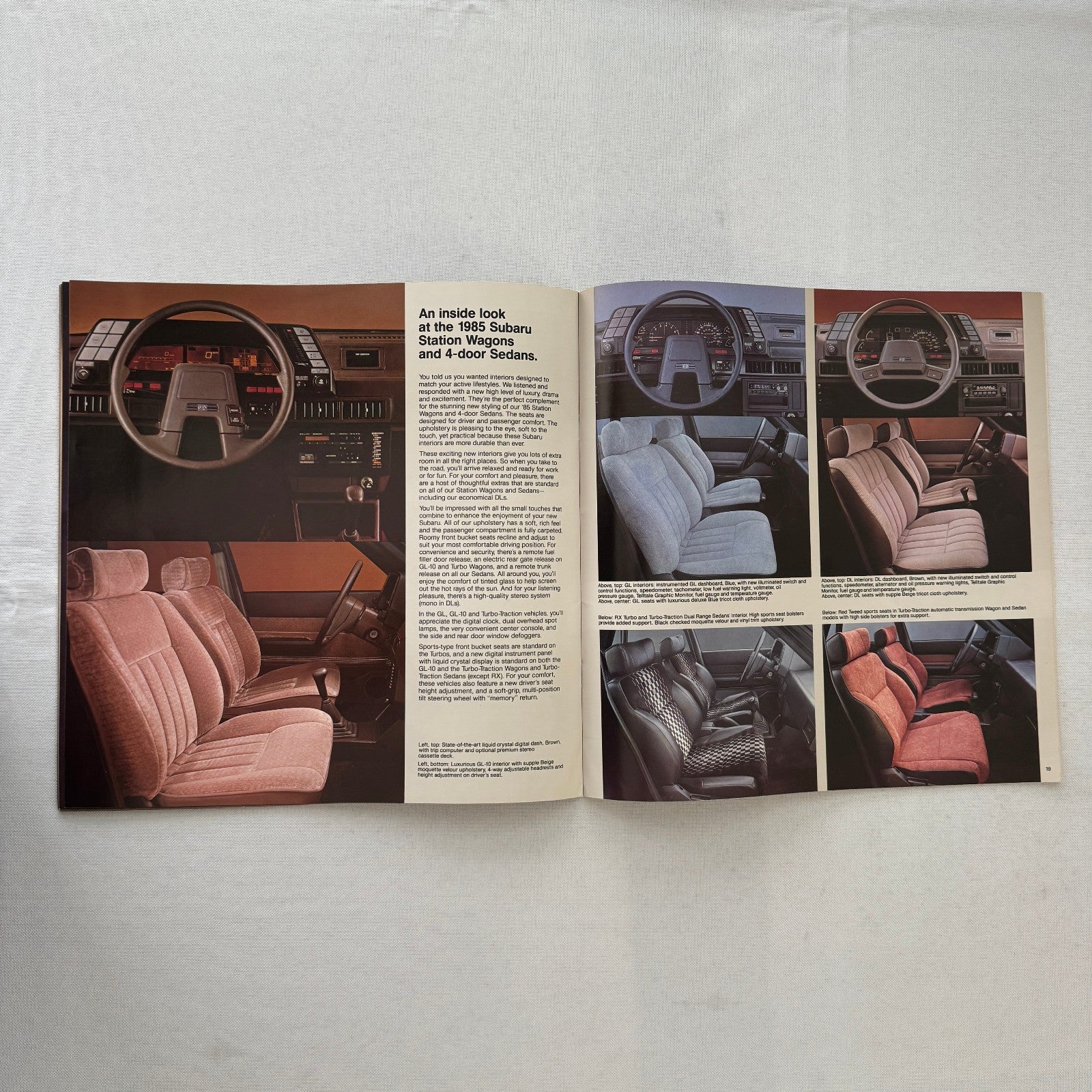 1985 Subaru Car Sales Brochure Catalog Advertising Turbo GL STD DL Wagon Brat +