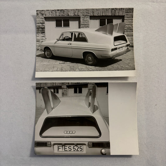 Vintage Audi Aerodynamic Concept Car Photo Photograph Print Lot 2x
