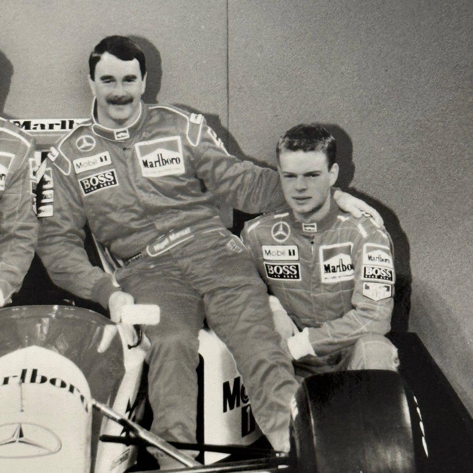 McLaren Mercedes Racing Team Photo Photograph Nigel Mansell Mika Hakkinen 1995