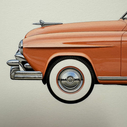 1951 Frazer Manhattan Convertible Automobile Illustration Art Drawing Hand Drawn