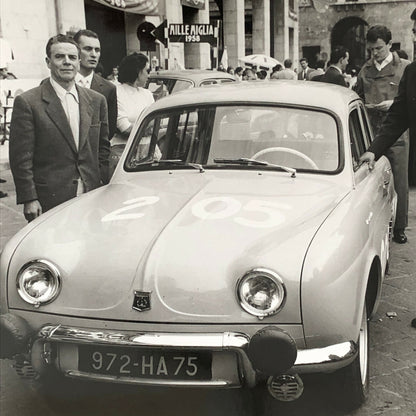Vintage Renault Rally Rallye Racing Photo Photograph Print - 1958 Mille Miglia