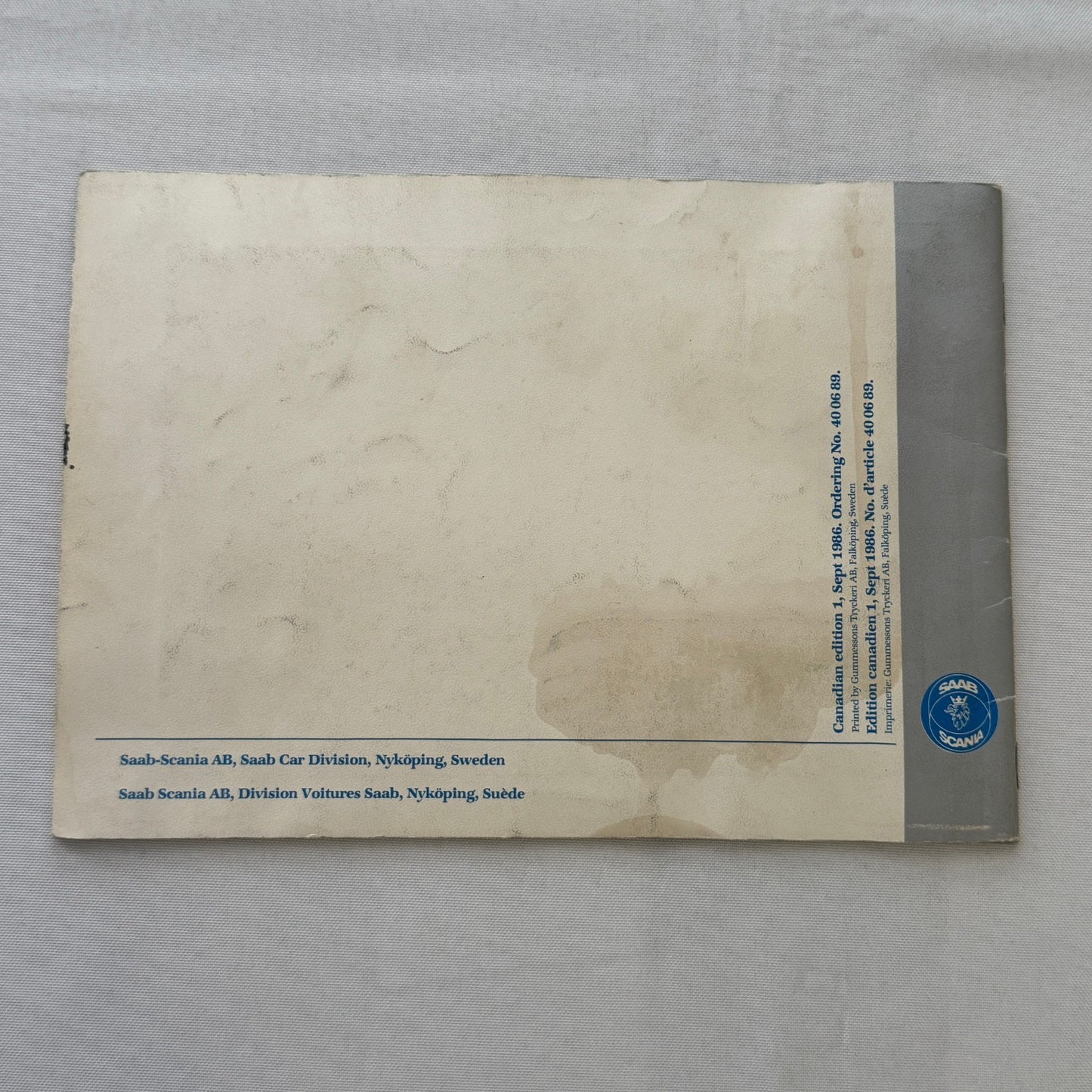 1988 Saab 900 Owners Manual Book Pouch Sedan Convertible Vintage Car