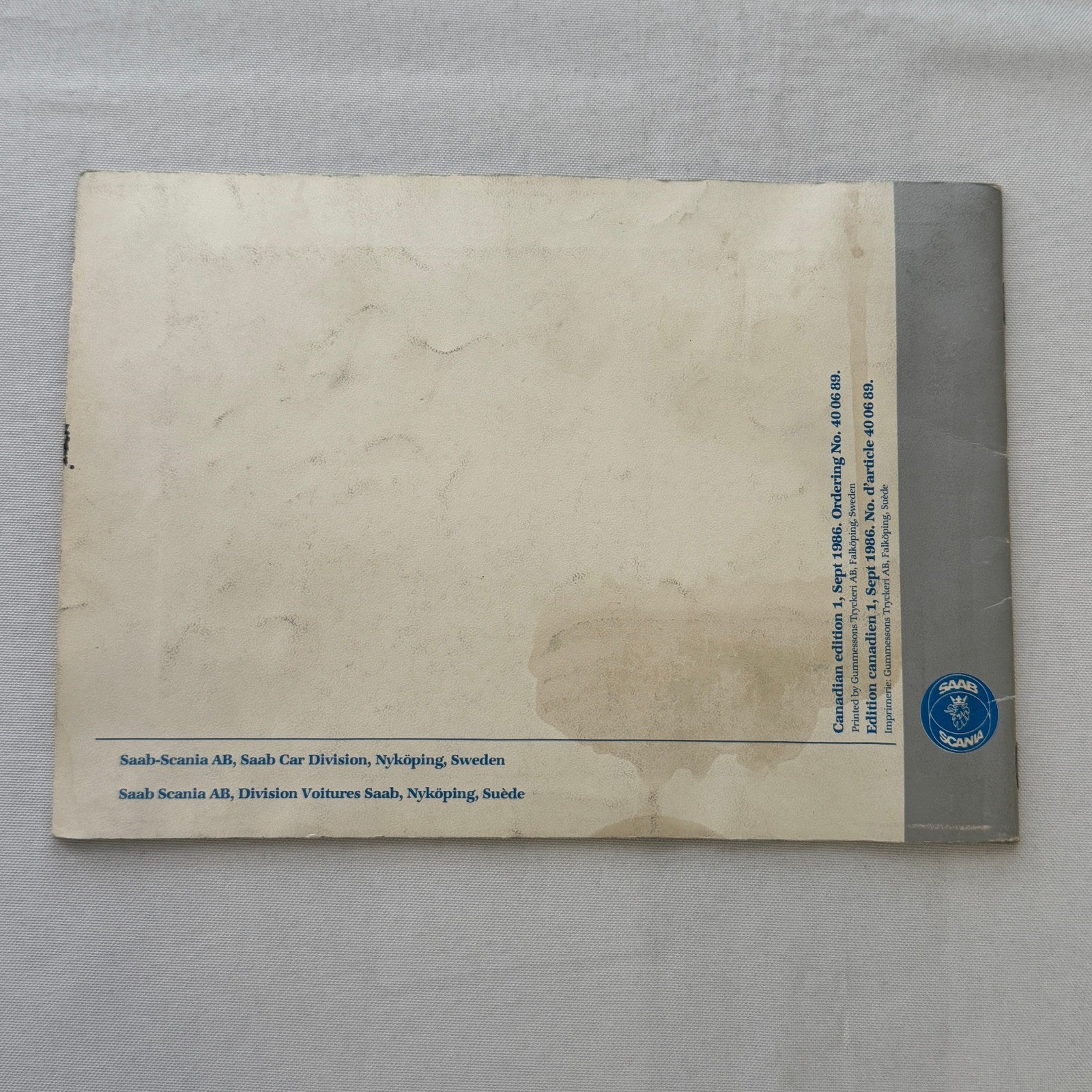 1988 Saab 900 Owners Manual Book Pouch Sedan Convertible Vintage Car