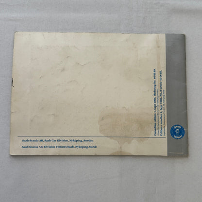 1988 Saab 900 Owners Manual Book Pouch Sedan Convertible Vintage Car