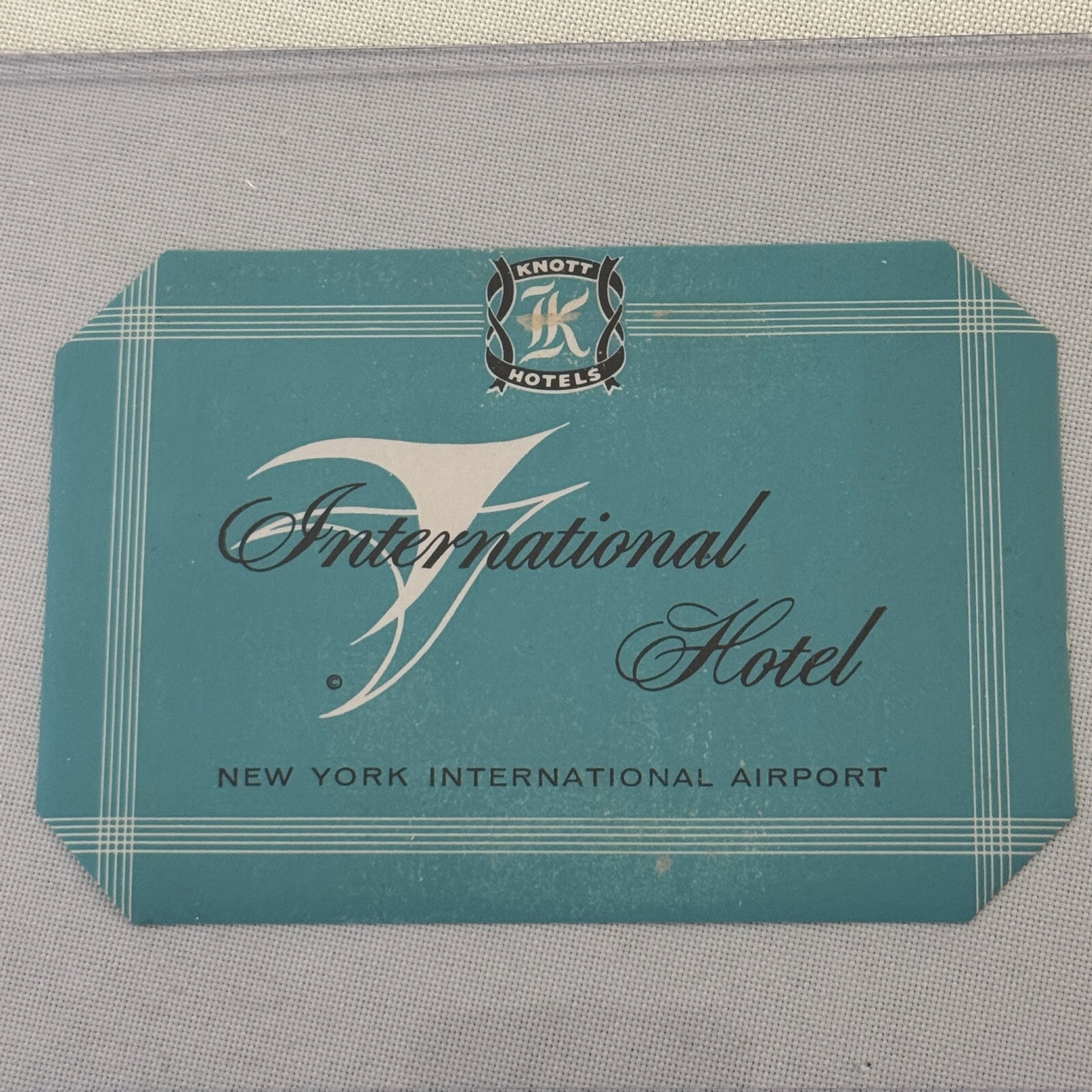 Vintage Hotel Travel Label Knott Hotels International Hotel New York Airport