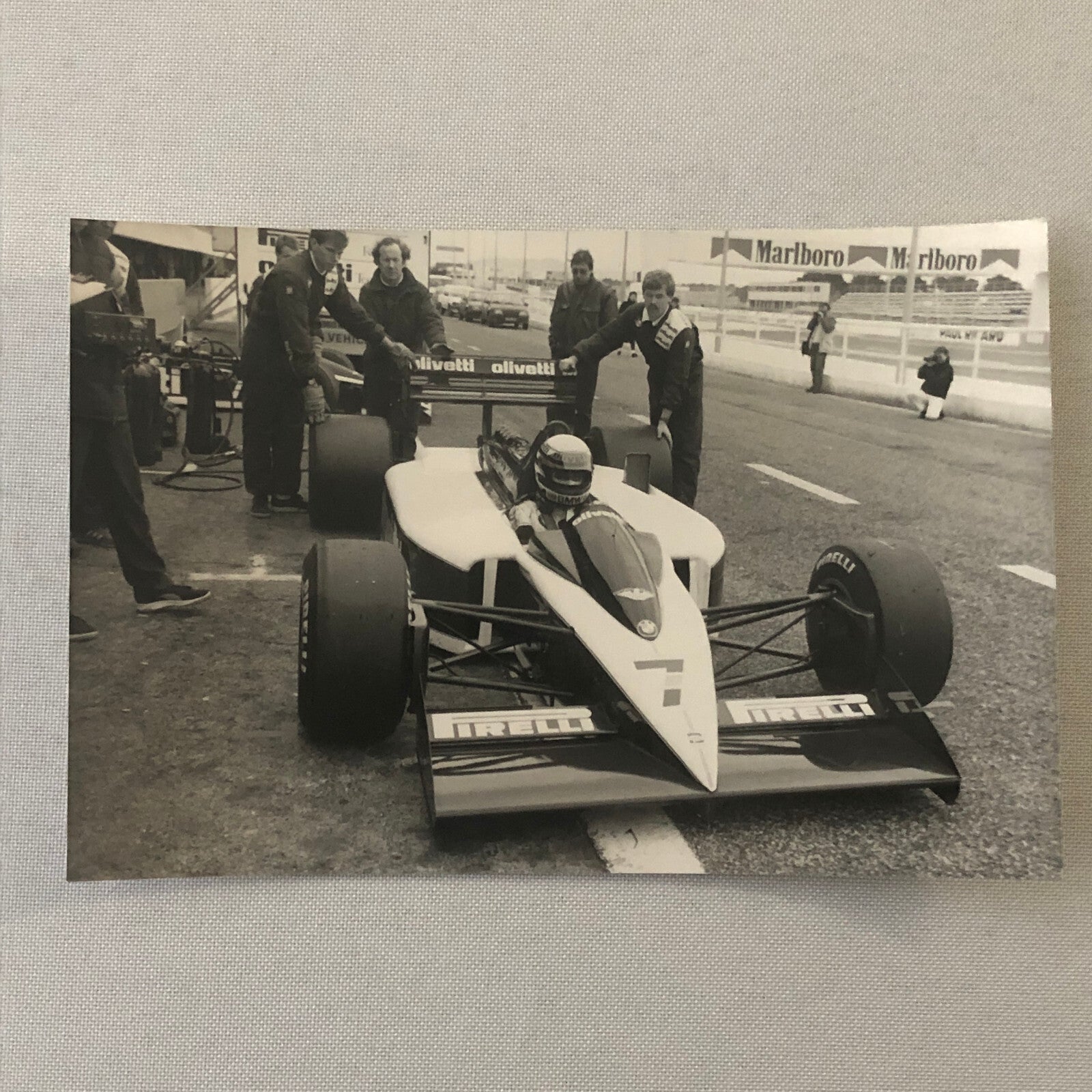 1987 Formula One F1 Racing Photo Lot of 4 West & Olivetti Race Cars