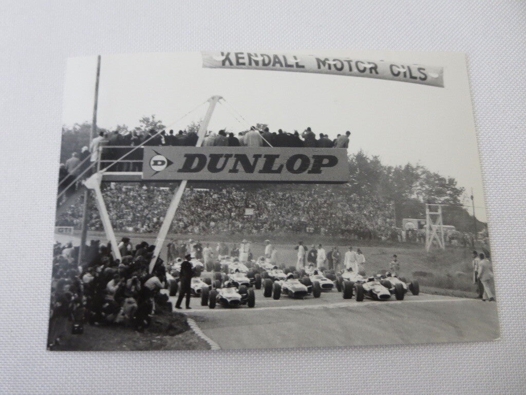 Vintage 1966 Racing Photograph Photo - USA Grand Prix Cars - Dunlop Tire Kendall