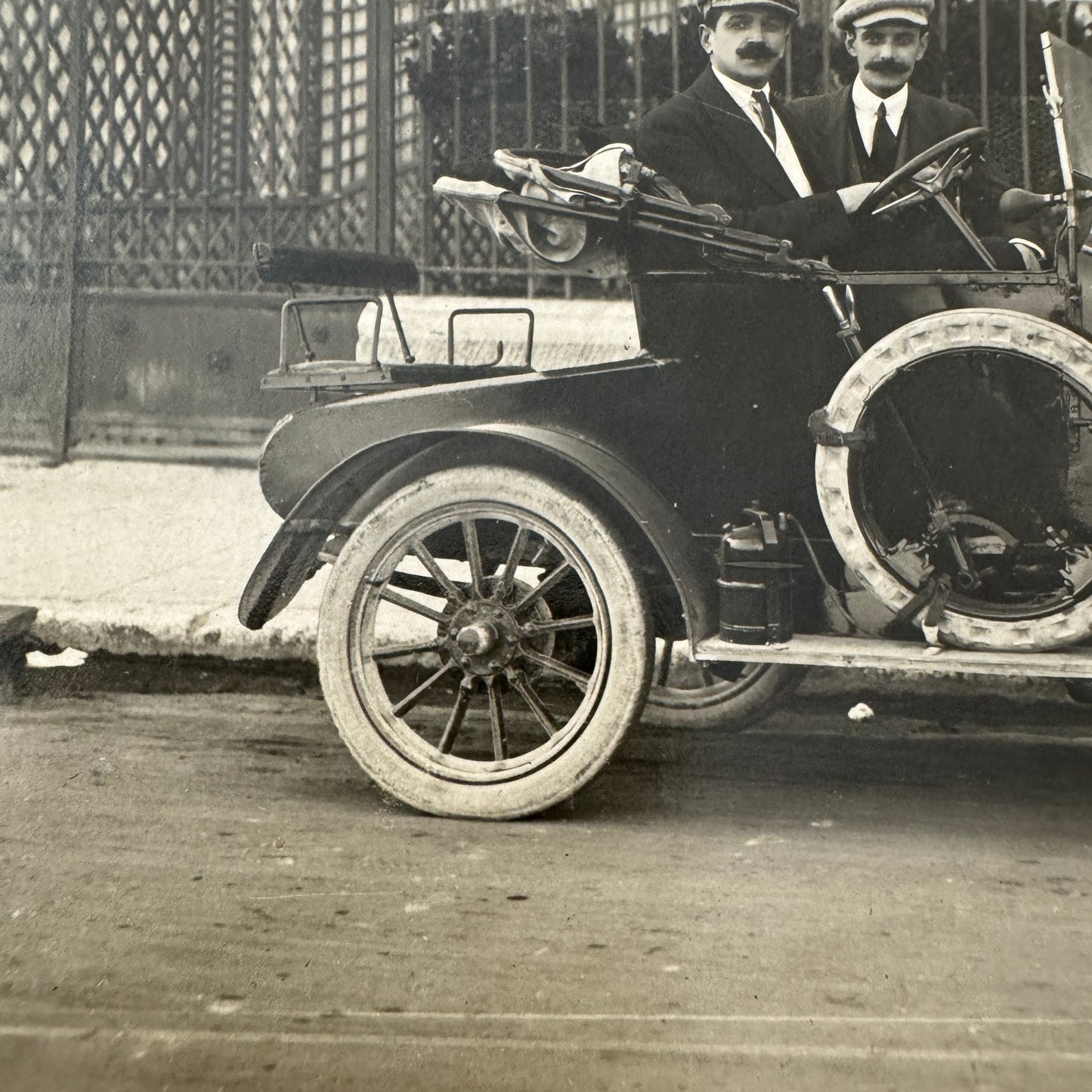 Men with Early Car Automobile Nice France 1921 Vintage Photo Photograph Print