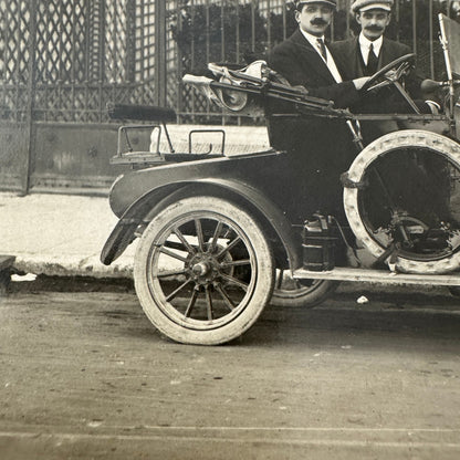 Men with Early Car Automobile Nice France 1921 Vintage Photo Photograph Print
