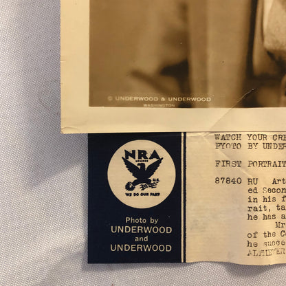 Press Photo Photograph Assistant Secretary of Labor Arthur Altmeyer 1934