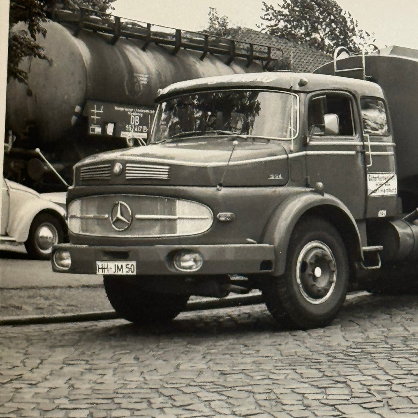 Vintage Mercedes Benz Esso Tanker Truck Photo Photograph Print Snapshot Germany