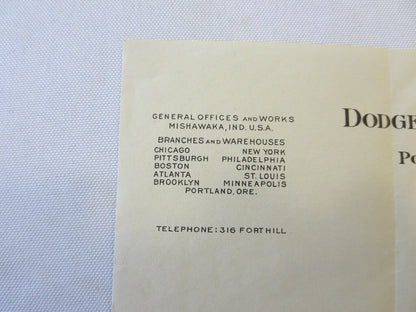 1914 Dodge Manufacturing Power Transmission Machinery Letter Document Letterhead
