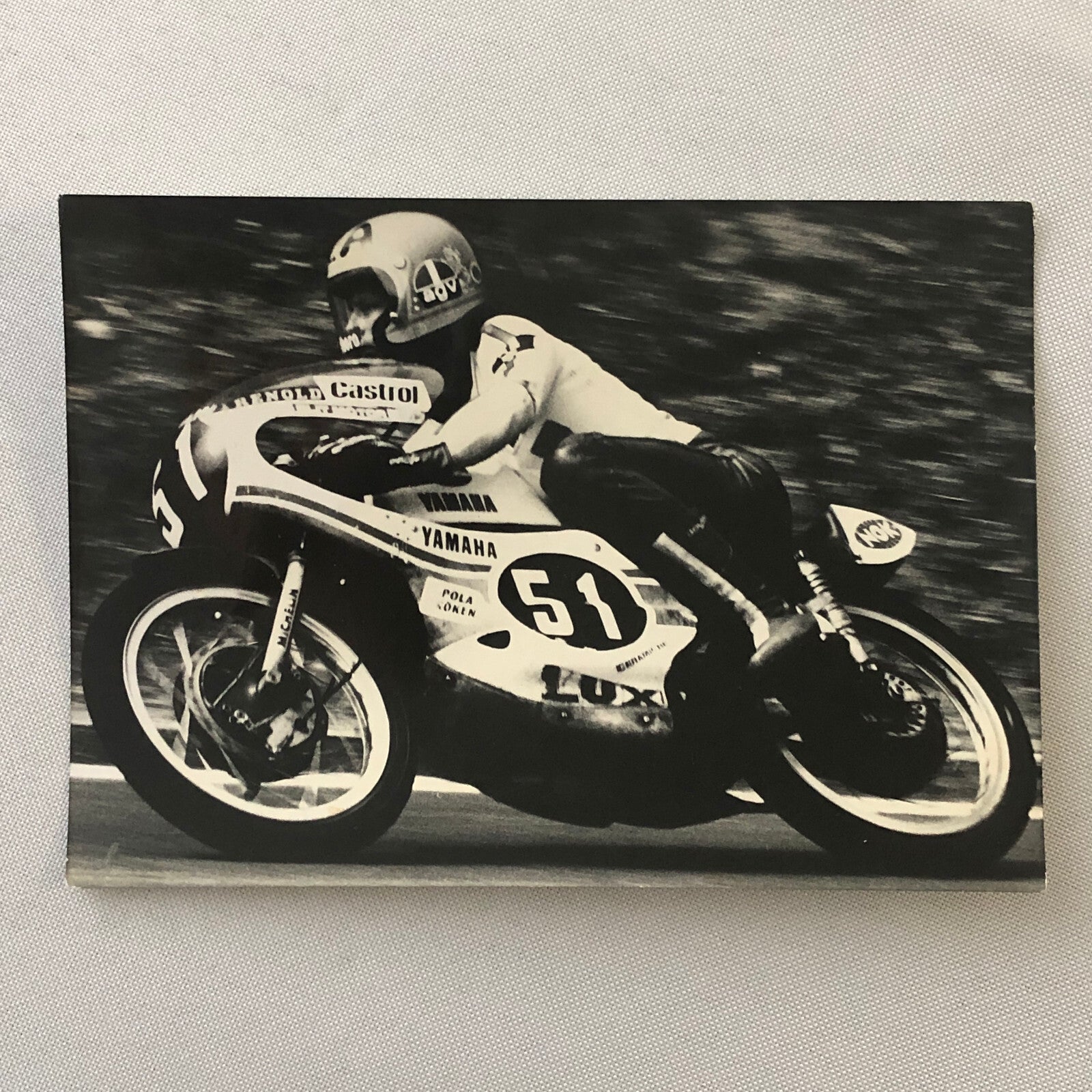 Vintage Motorcycle Racing Photo Photograph Print Germany Yamaha Bike