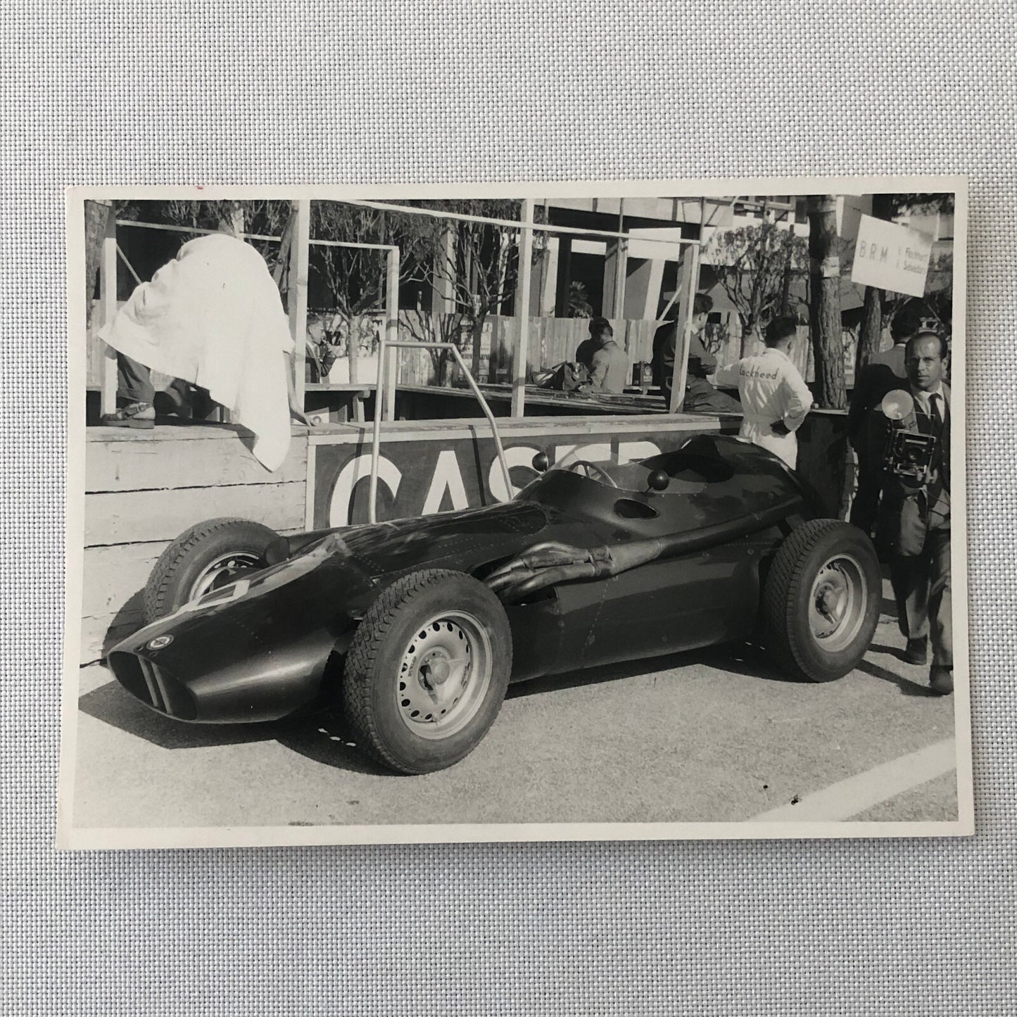 Vintage Racing Photo Photograph BRM Race Car 1957
