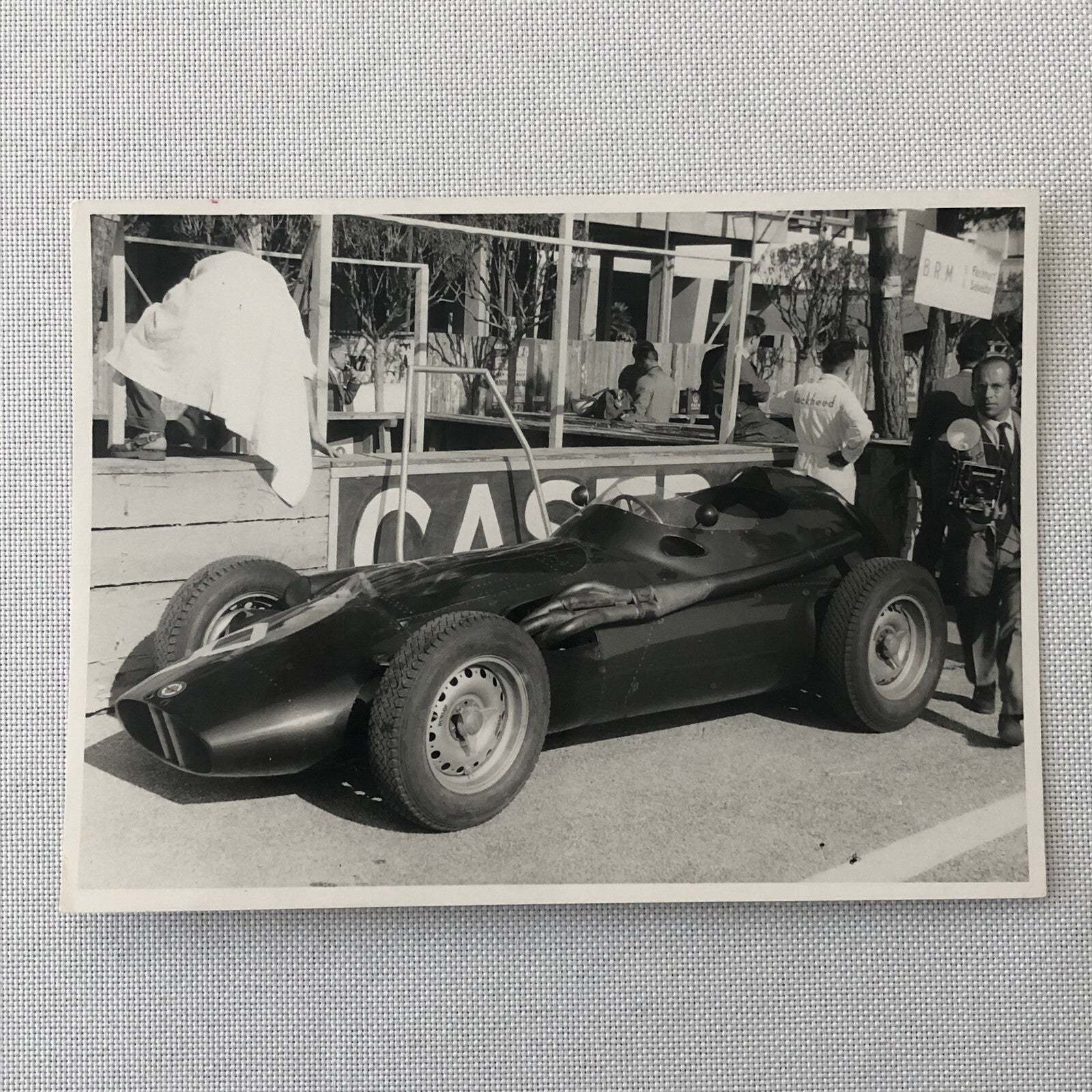 Vintage Racing Photo Photograph BRM Race Car 1957