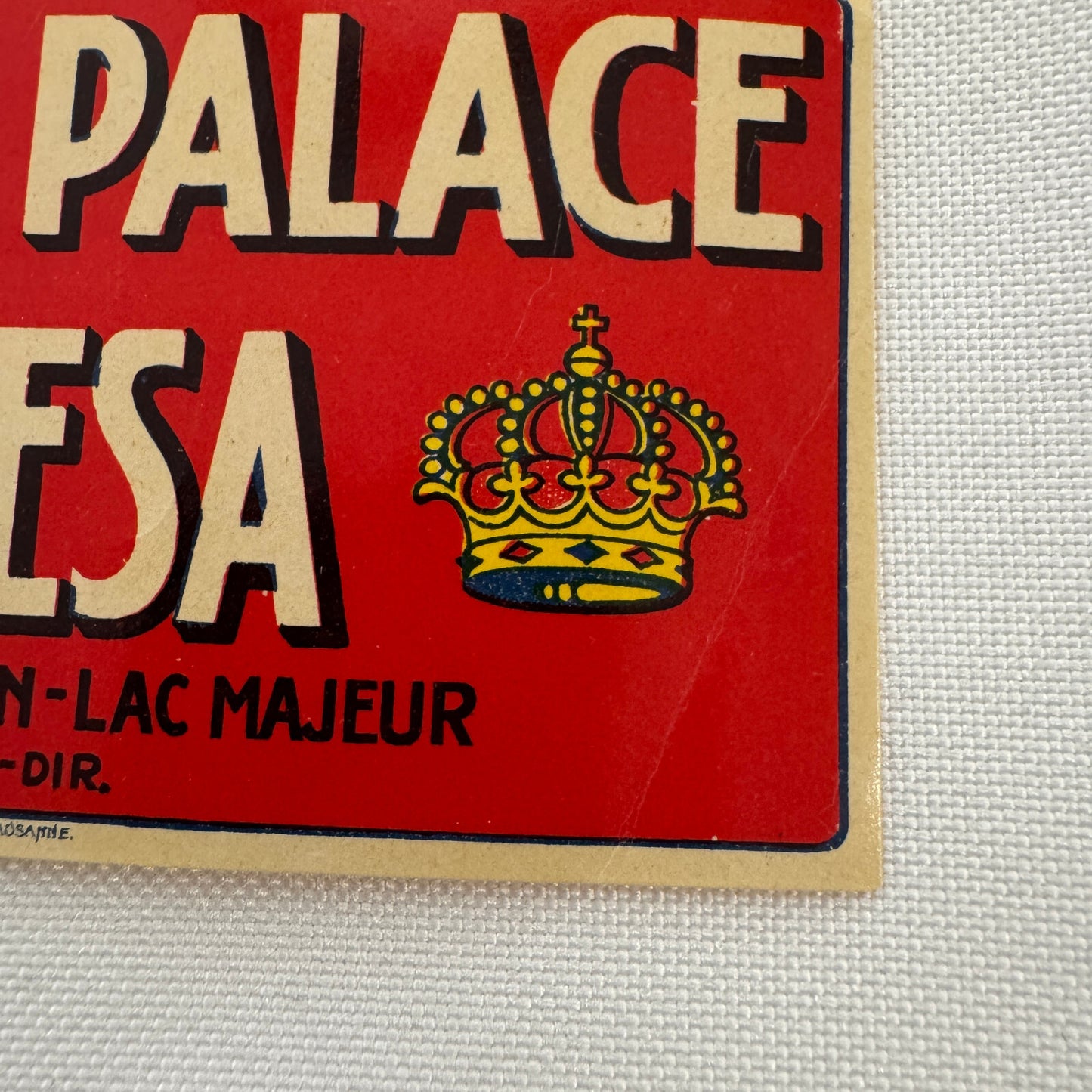 Vintage Travel Luggage Label Hotel Regina Palace Stresa Ligne du Simplon