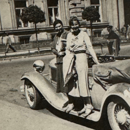 Vintage Car Roadster Snapshot Photo Photograph Print Women with Automobile