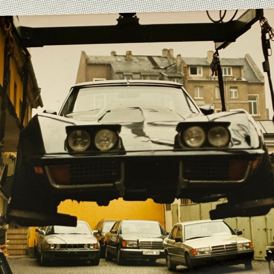 Chevrolet Corvette Parking Crane Germany Photo Photograph Print Lot 2x Mercedes