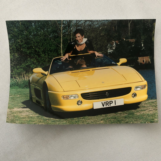 Debbie Currie Singer in Ferrari F355 Spider Car Press Photo Photograph Print 
