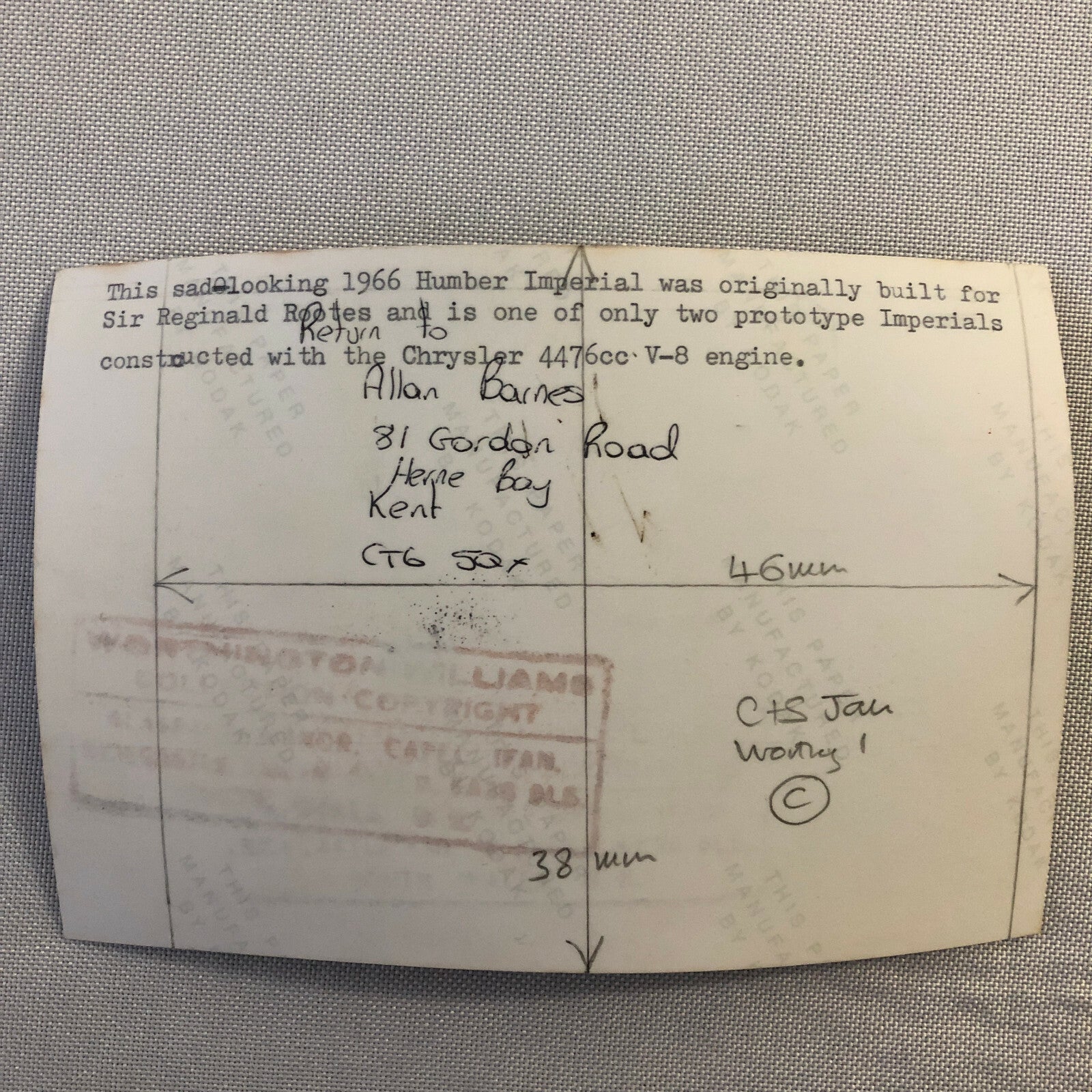 Vintage Humber Car Barn Find Junk Yard Car Part Photo Photograph Lot of 23 