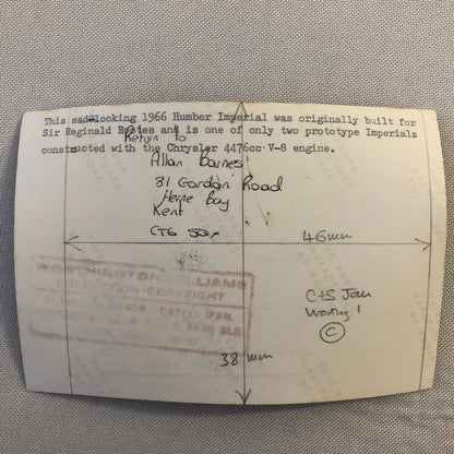 Vintage Humber Car Barn Find Junk Yard Car Part Photo Photograph Lot of 23 