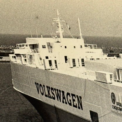 Vintage Volkswagen Mexico Car Transport Ship Boat Photo Photograph Print VW Bug
